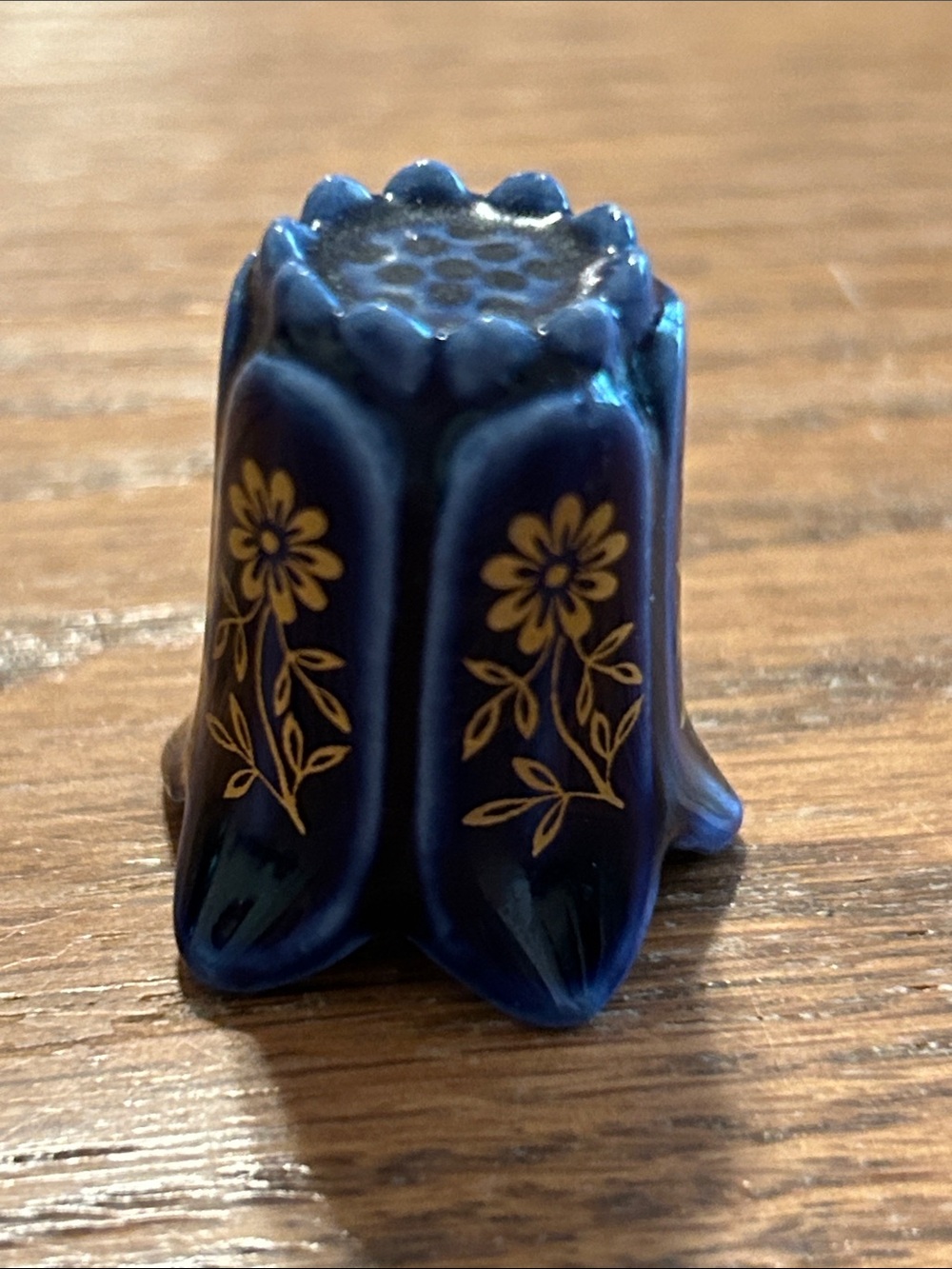 Blue Floral Ceramic Bud Vase - Decorative Home Art